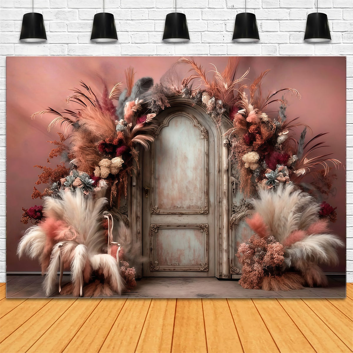 Bohemian Fotohintergrund Federblüte Türhintergrund MRR7-272