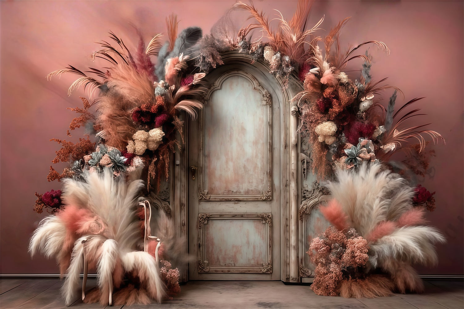 Bohemian Fotohintergrund Federblüte Türhintergrund MRR7-272