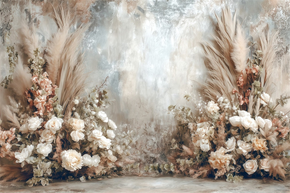 Bohemian Backdrop Beige Floral Botanical Fotohintergrund MRR7-273
