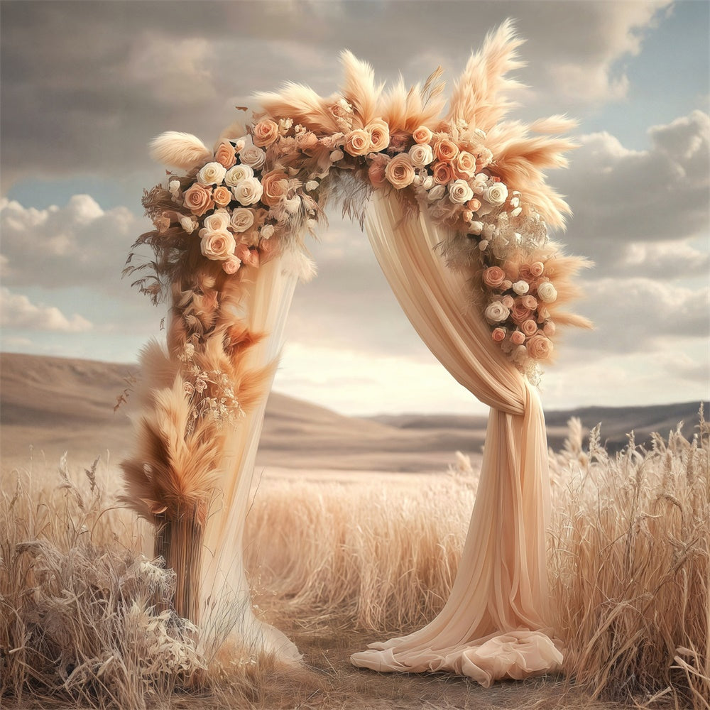 Bohemian Backdrops Rustikales Feld Zeremonie Fotohintergrund MRR7-276