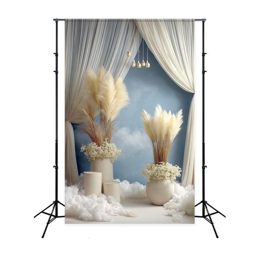 Boho Backdrop Fotografie Wolkentraum Pampas Fotohintergrund MRR7-278