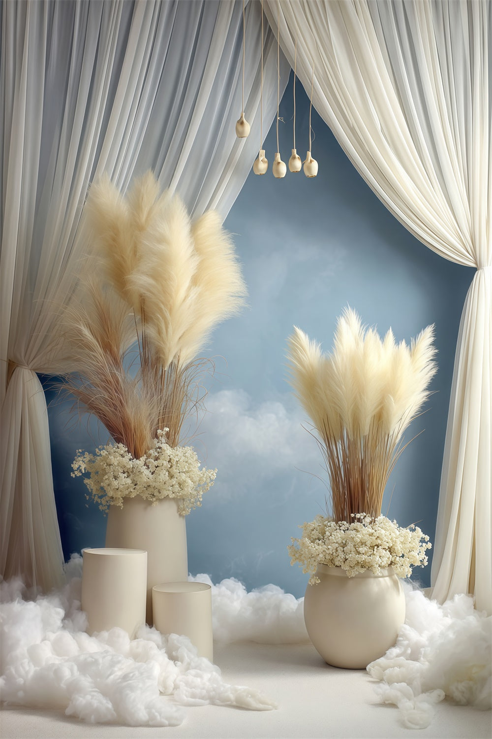 Boho Backdrop Fotografie Wolkentraum Pampas Fotohintergrund MRR7-278
