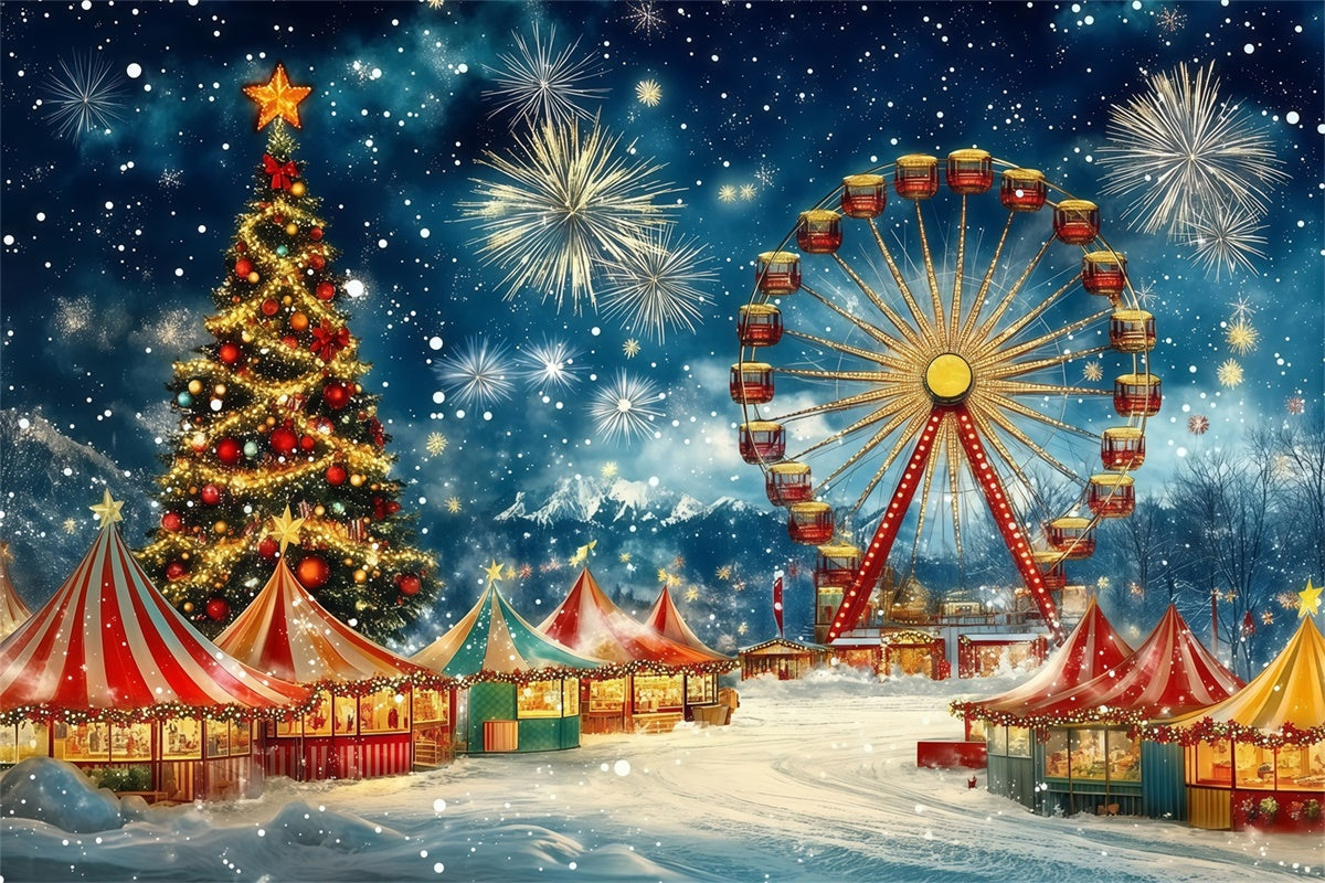 Weihnachts-Hintergrundbilder Festlicher Winter Jahrmarkt Hintergrund MRR7-58