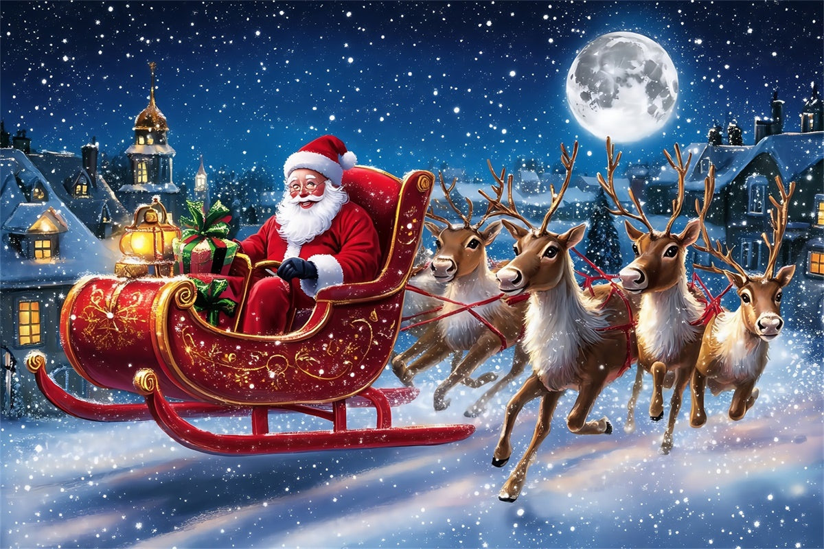 Weihnachtshintergrund Ideen Santa Rentier Abenteuer Hintergrund MRR7-60