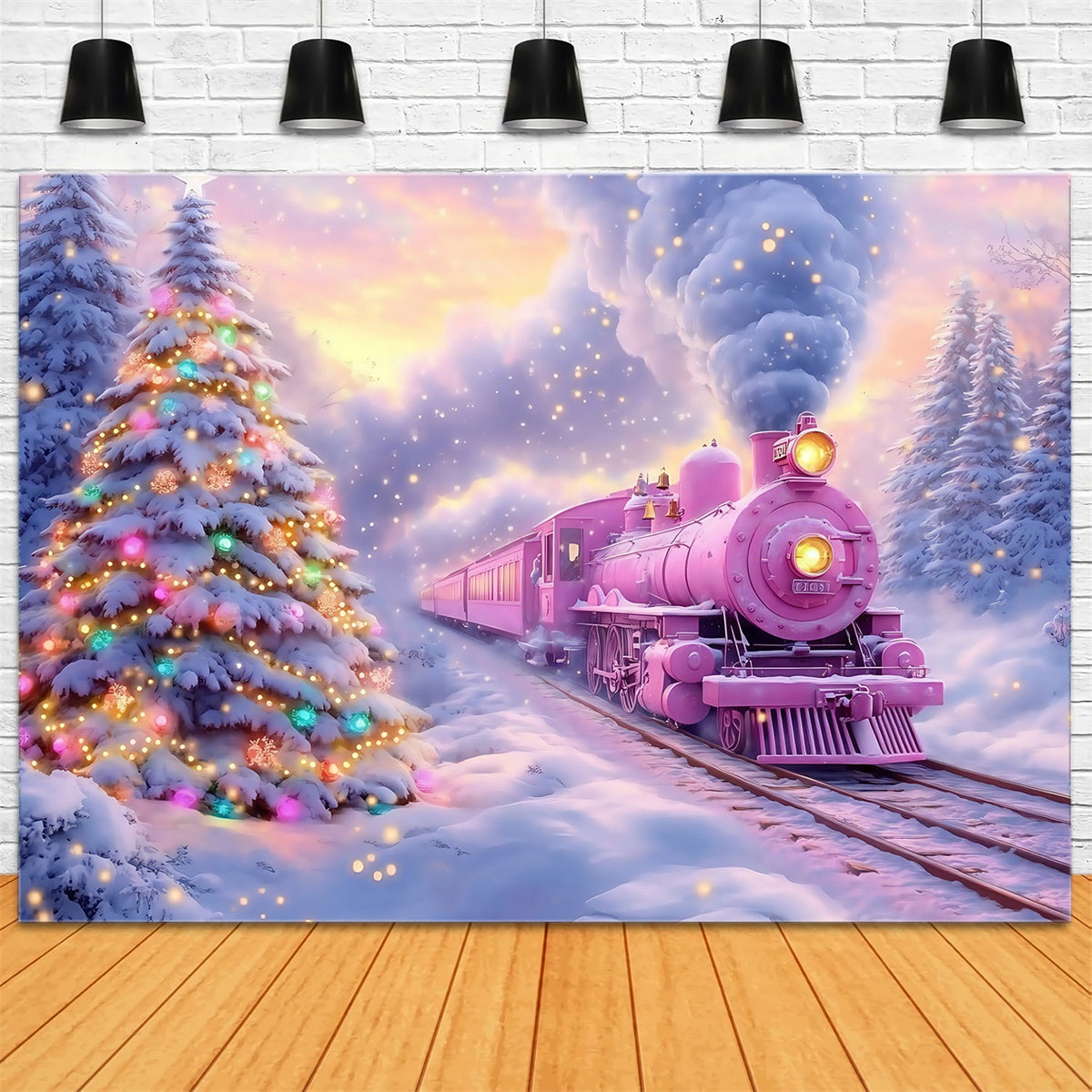 Weihnachten Fotokulissen Magische Schneereise Hintergrund MRR7-61