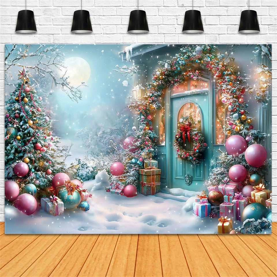 Weihnachten Backdrops Sparkle Weihnachten Porch Hintergrund MRR7-62