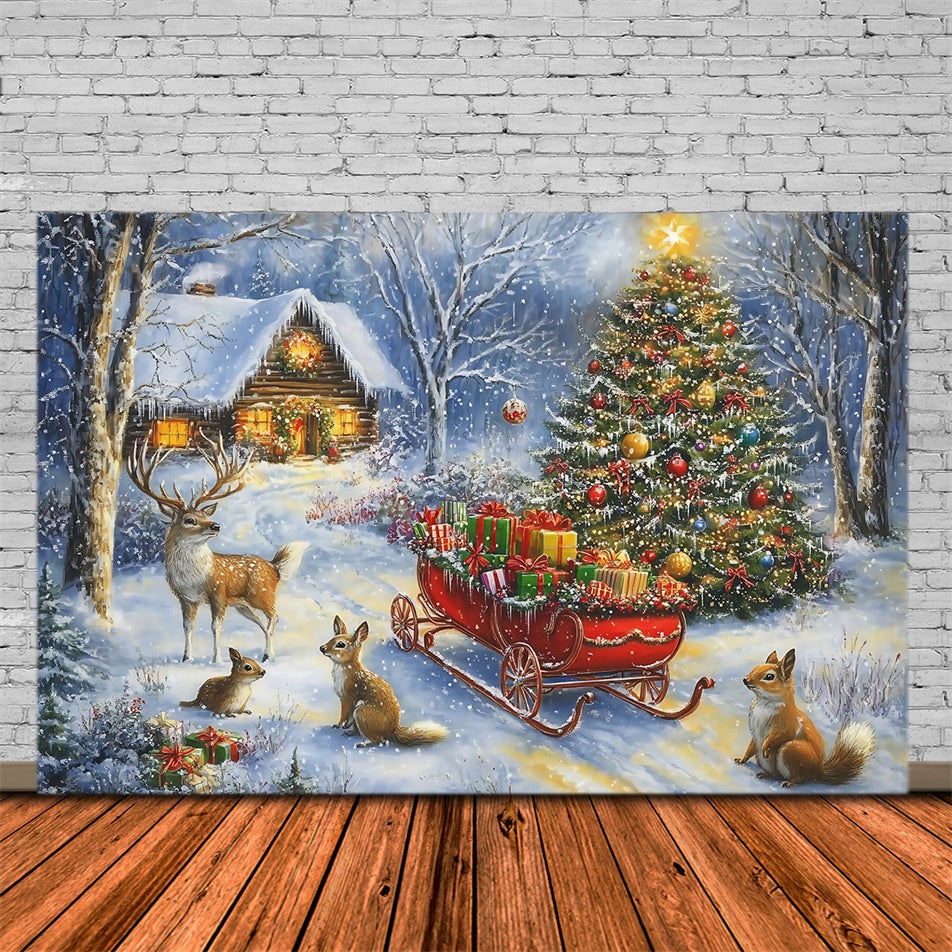 Weihnachts-Hintergrund-Ideen Friedlicher Winter-Critter-Hintergrund MRR7-63