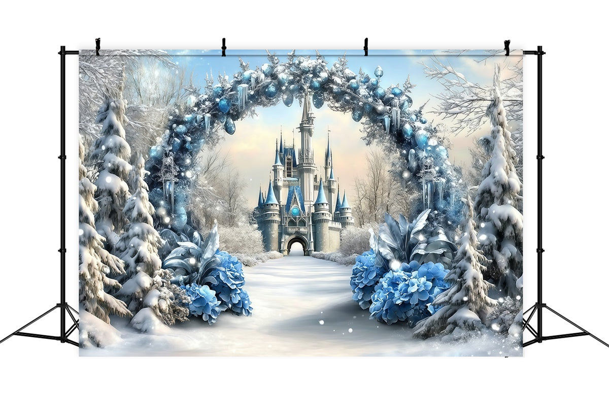 Weihnachten Backdrops Verkauf Winter Crystal Castle Backdrop MRR7-69