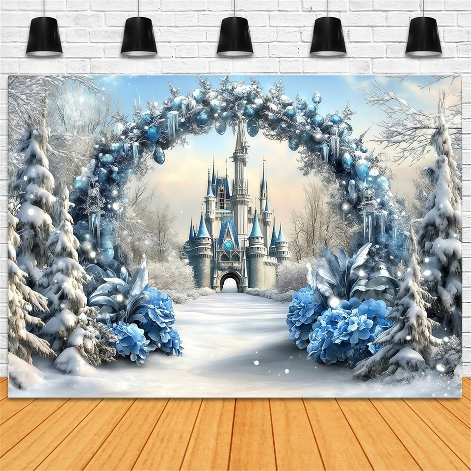 Weihnachten Backdrops Verkauf Winter Crystal Castle Backdrop MRR7-69