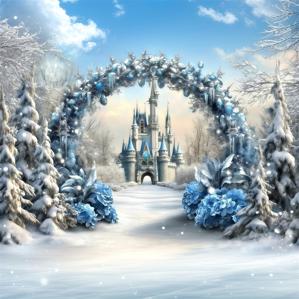 Weihnachten Backdrops Verkauf Winter Crystal Castle Backdrop MRR7-69