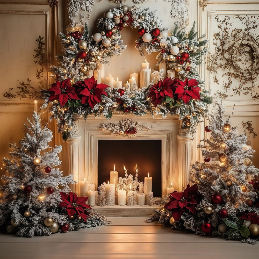 Weihnachts-Hintergrundbilder Kamin-Kranz Eleganz Hintergrund MRR7-87