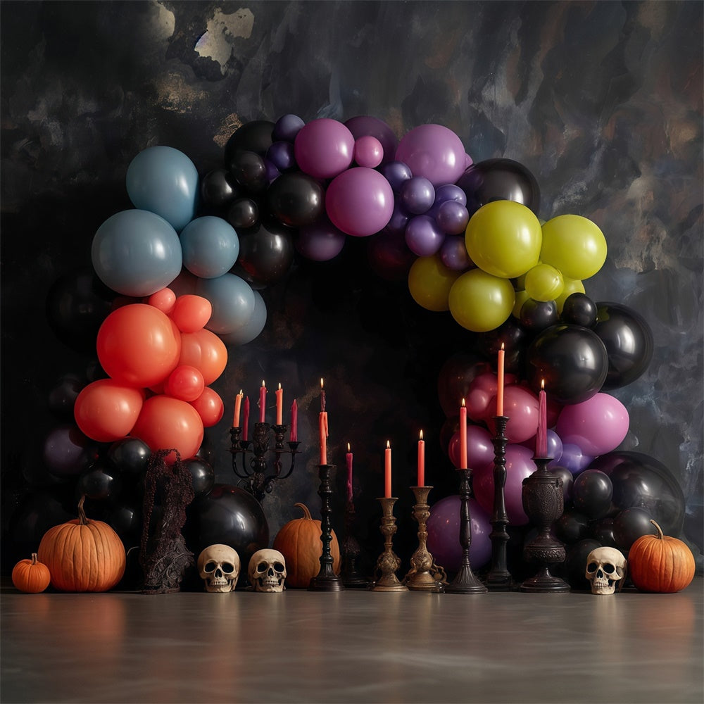 Halloween Wandhintergrund Bunter Ballonbogen Halloween Hintergrund für Fotos MRR8-1