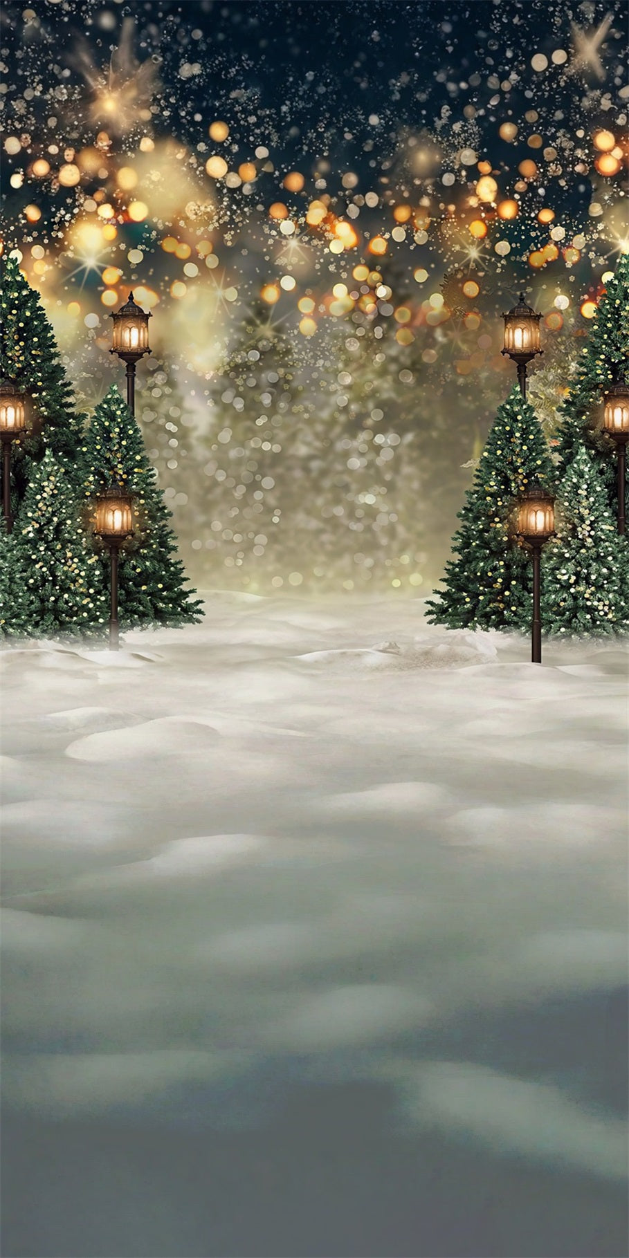 Weihnachtsbaum Bauernhof Backdrop Fantasy Glow Bokeh Warm Streetlight Weihnachten Fotografie Studiohintergrund MRR8- 111