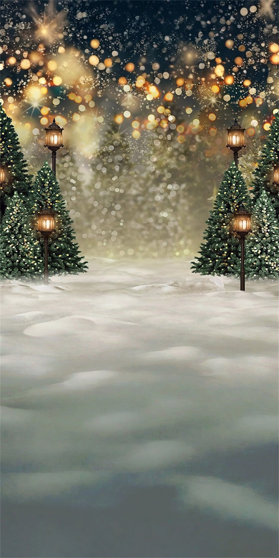 Weihnachtsbaum Bauernhof Backdrop Fantasy Glow Bokeh Warm Streetlight Weihnachten Fotografie Studiohintergrund MRR8- 111