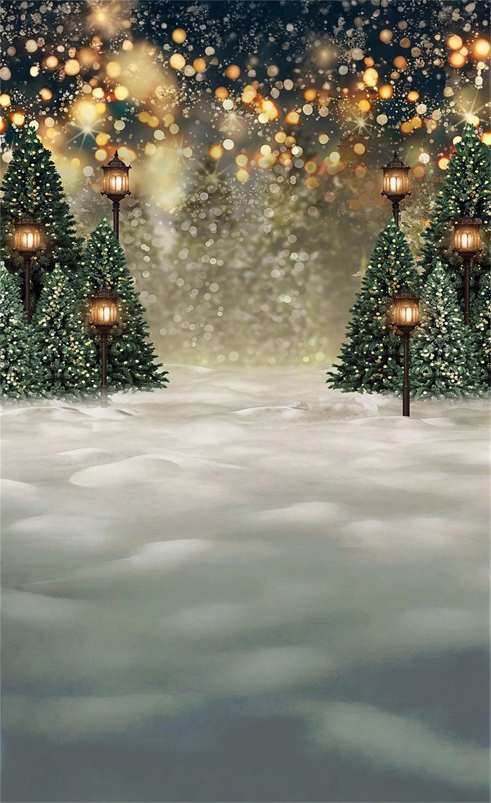 Weihnachtsbaum Bauernhof Backdrop Fantasy Glow Bokeh Warm Streetlight Weihnachten Fotografie Studiohintergrund MRR8- 111