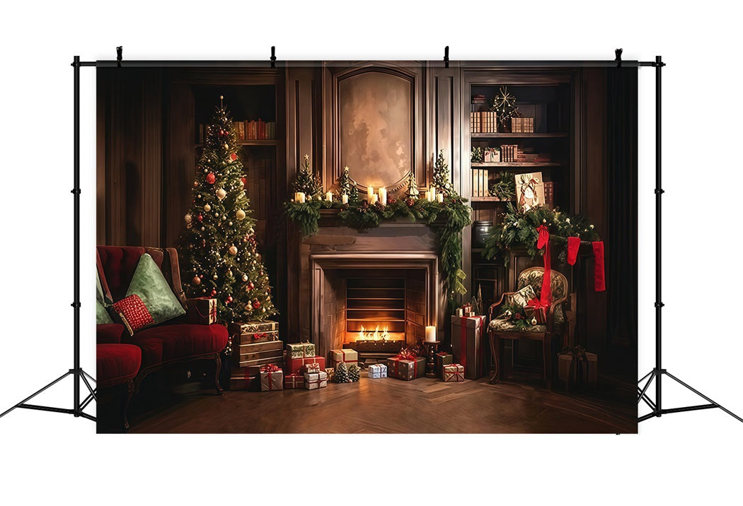 Weihnachten Fotohintergrund Klassischer Kamin Weihnachtszimmer Weihnachtskulisse für Fotos MRR8-264