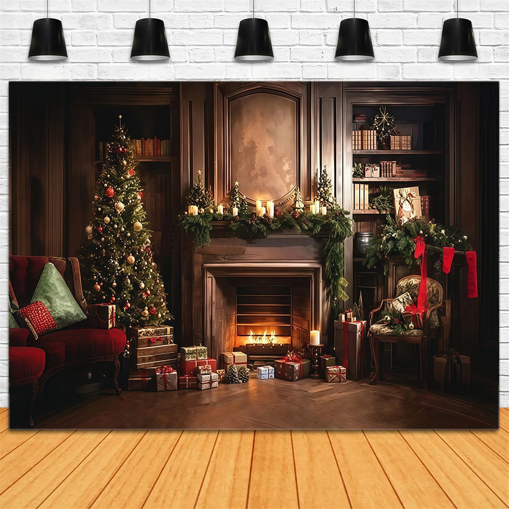 Weihnachten Fotohintergrund Klassischer Kamin Weihnachtszimmer Weihnachtskulisse für Fotos MRR8-264