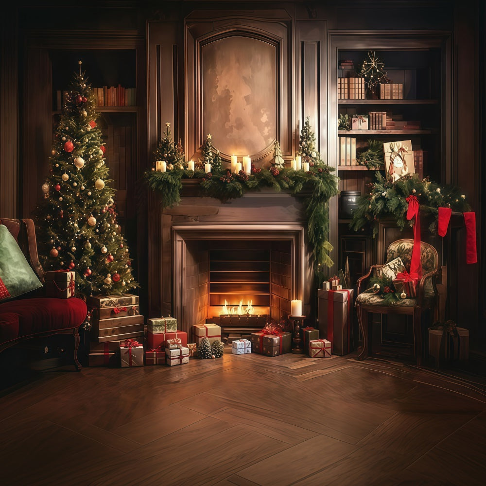 Weihnachten Fotohintergrund Klassischer Kamin Weihnachtszimmer Weihnachtskulisse für Fotos MRR8-264