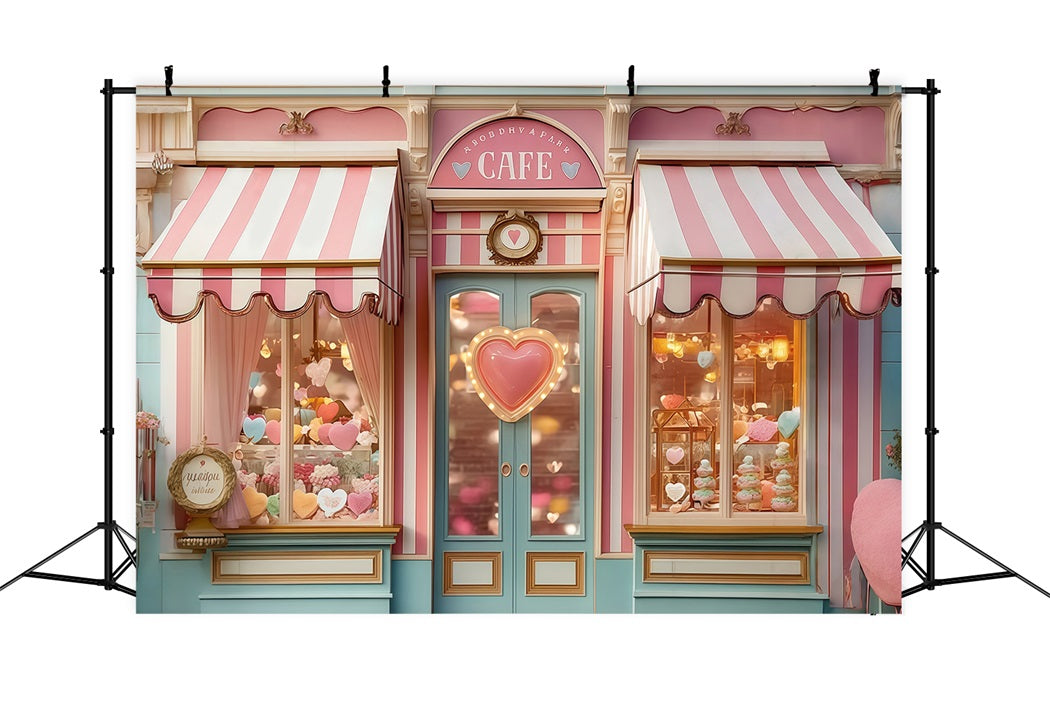 Valentinstag-Hintergrund Schaufensterauslage Süßwarenladen Valentinstag-Fotohintergrund MRR8-273