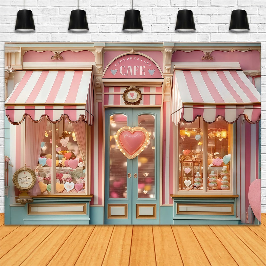 Valentinstag-Hintergrund Schaufensterauslage Süßwarenladen Valentinstag-Fotohintergrund MRR8-273