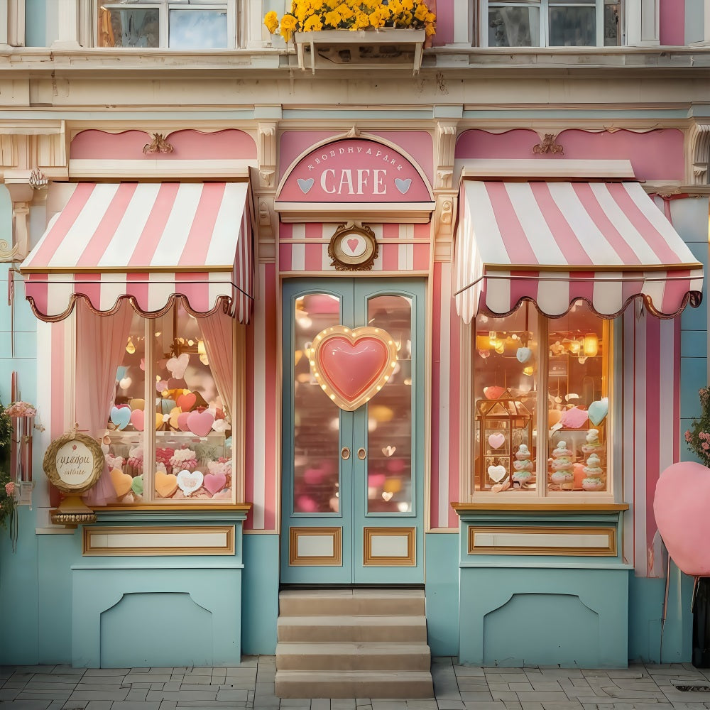 Valentinstag-Hintergrund Schaufensterauslage Süßwarenladen Valentinstag-Fotohintergrund MRR8-273