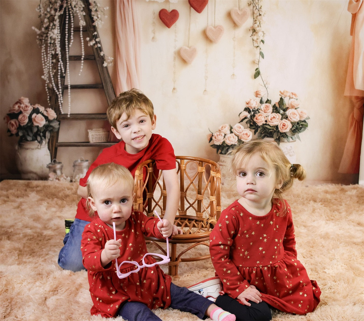 Valentinstag-Fotohintergrund Romantische Blumen Liebe Herz Valentinstag-Hintergrund MRR8-274
