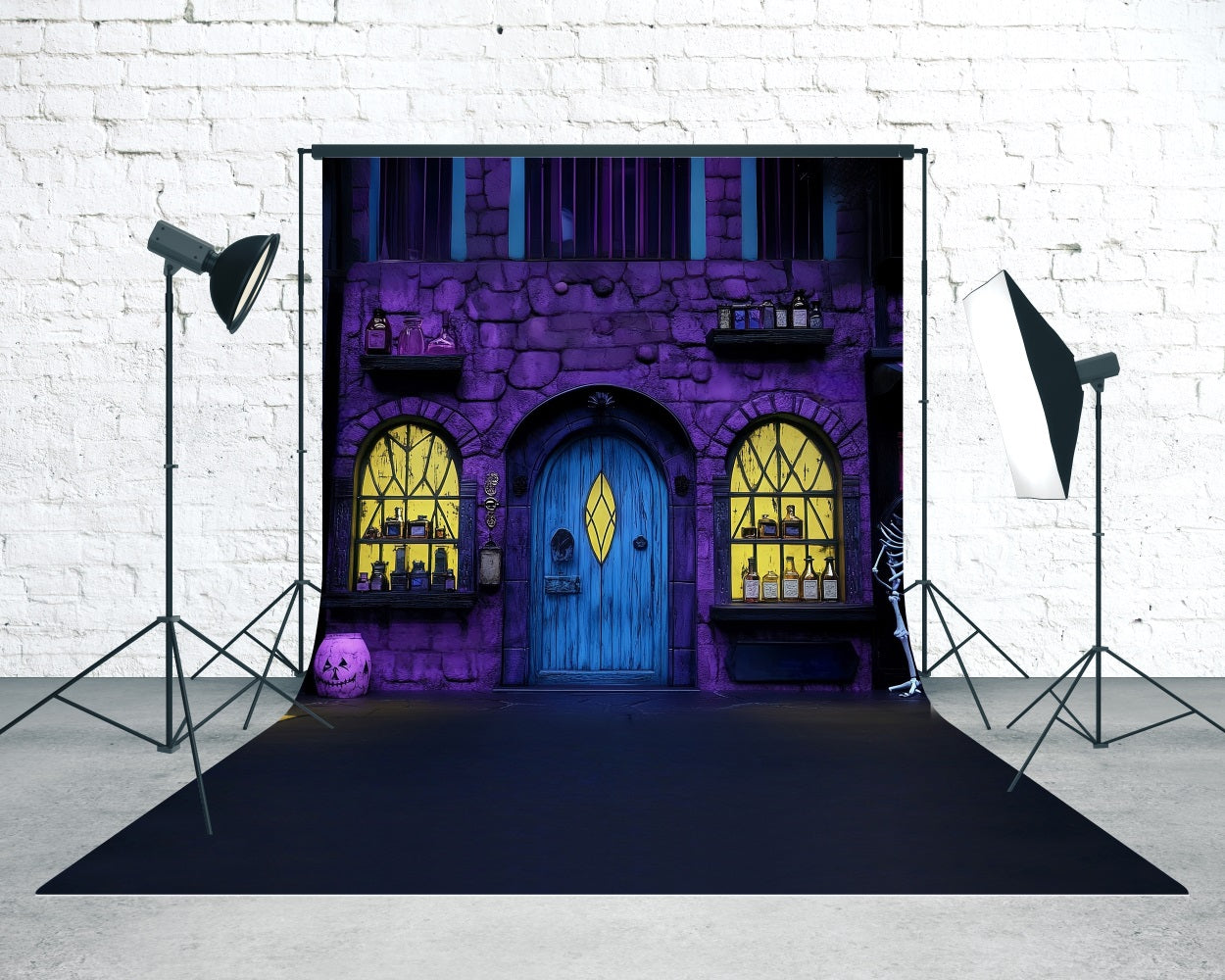 Halloween Foto Hintergrund Lila Zaubertrank Shop Sweep Backdrop MRR8-41