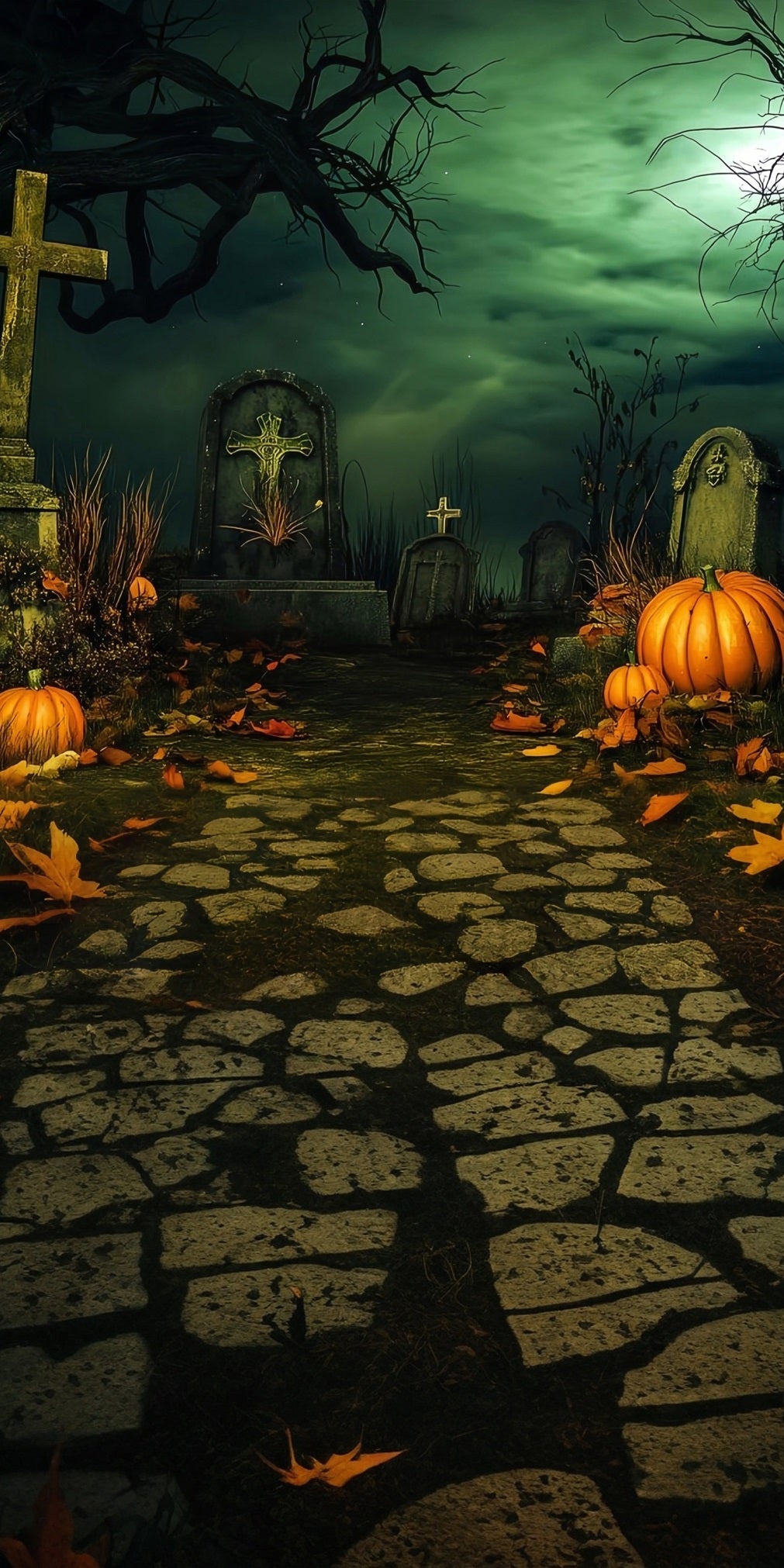 Halloween Friedhof Foto Hintergrund Vintage Friedhof bei Nacht Sweep Backdrop MRR8-51