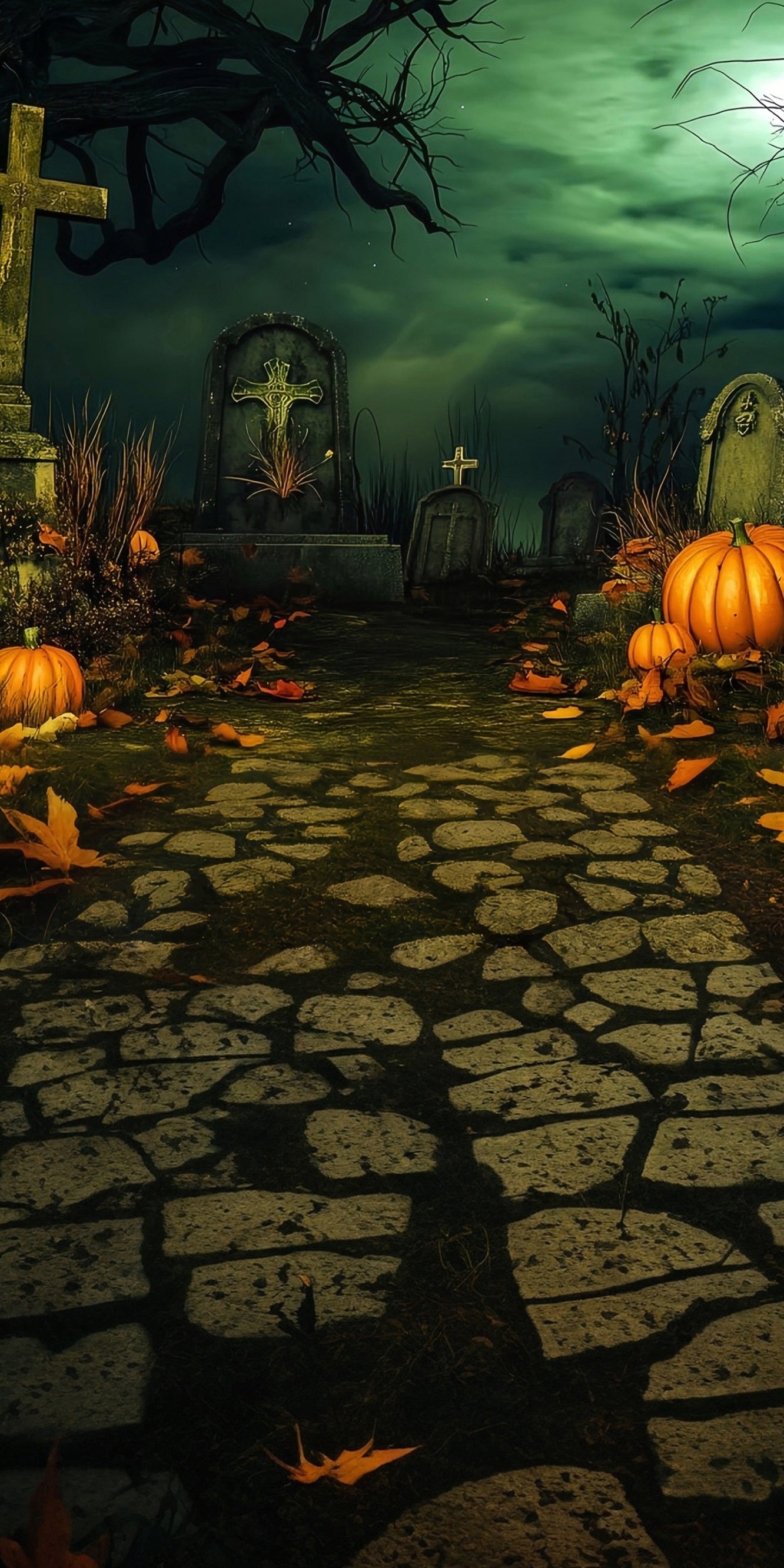 Halloween Friedhof Foto Hintergrund Vintage Friedhof bei Nacht Sweep Backdrop MRR8-51