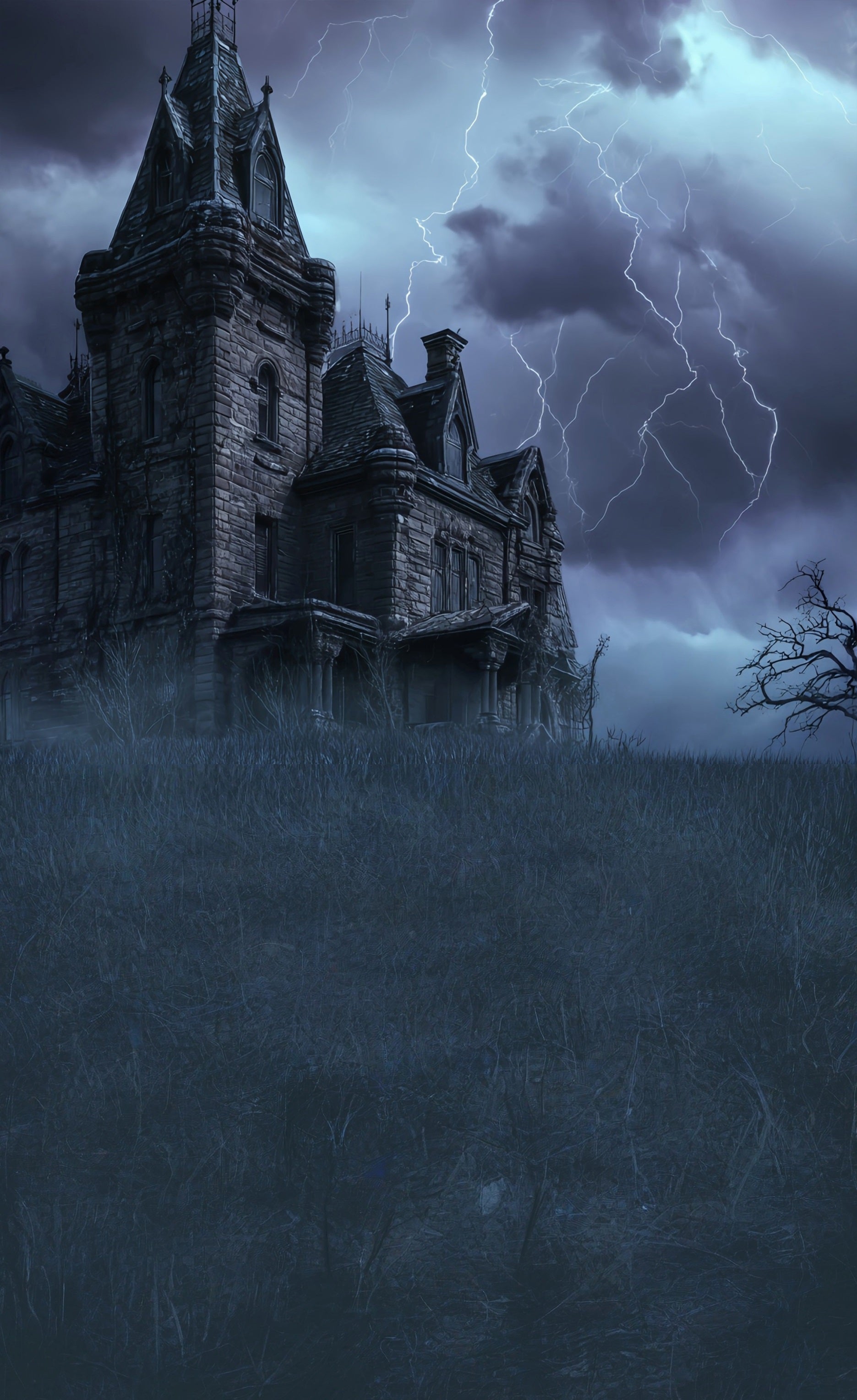 Gespenstische Halloween Foto Kulisse Blitznacht Vintage Backsteinmauer Schloss Sweep Backdrop MRR8-62