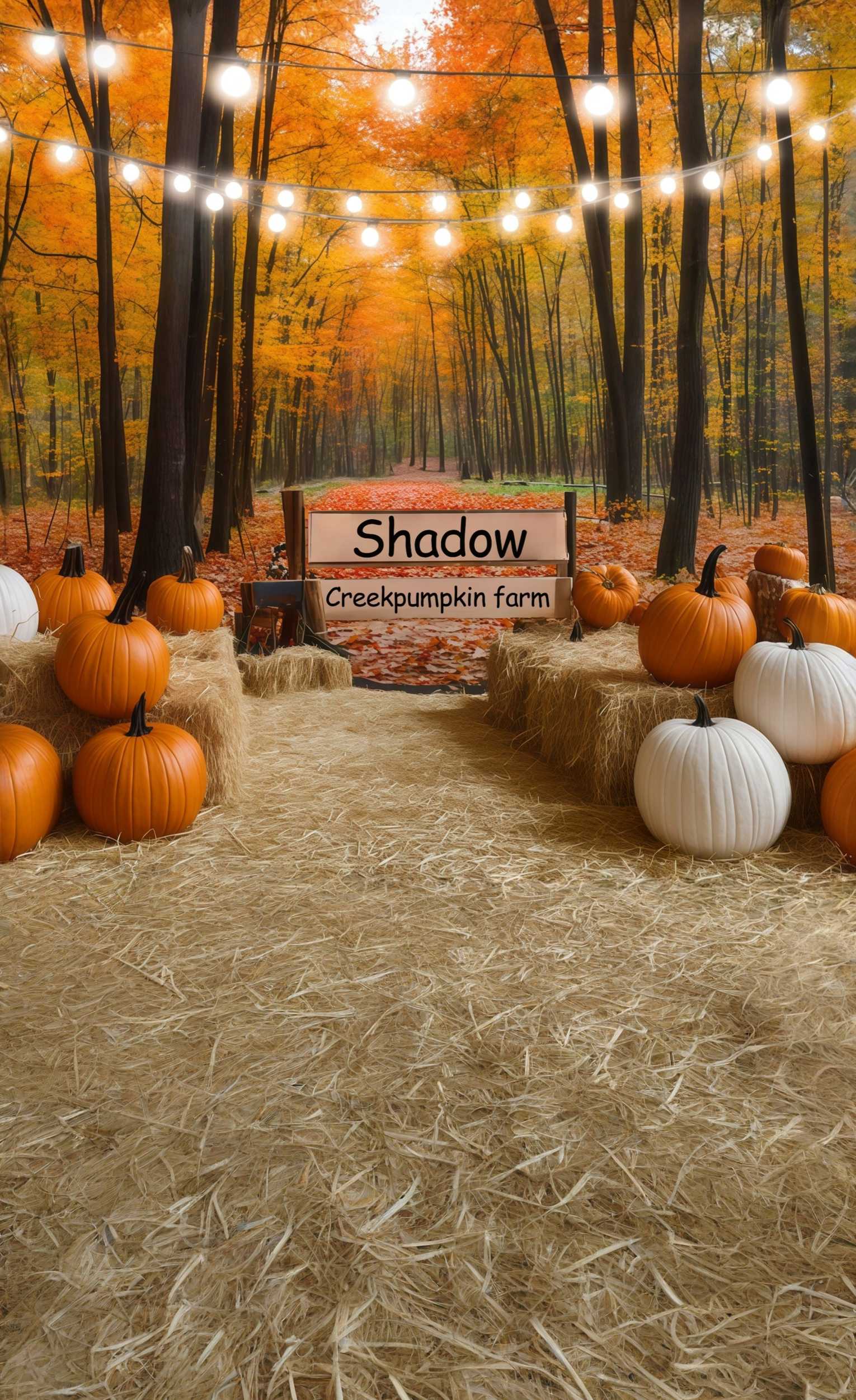 Herbst-Fotohintergrund Shadow Creek Kürbis Farm Sweep-Fotohintergrund MRR8-74