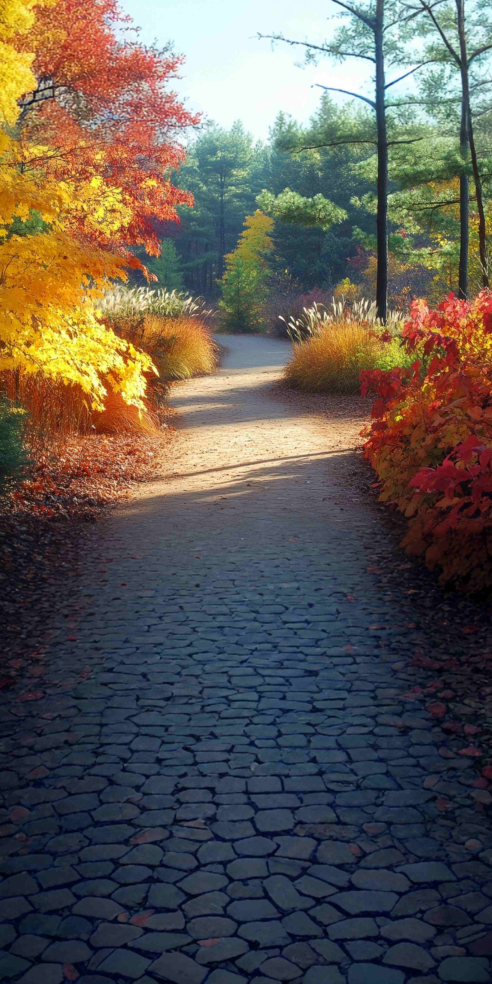 Herbst-Fotokulissen Goldener Ahornpfad Sweep-Fotohintergrund MRR8-83