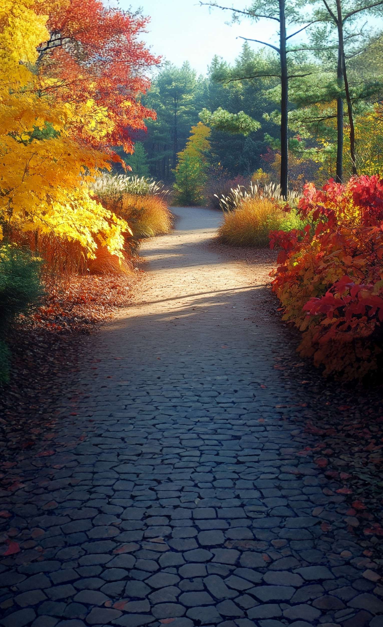 Herbst-Fotokulissen Goldener Ahornpfad Sweep-Fotohintergrund MRR8-83