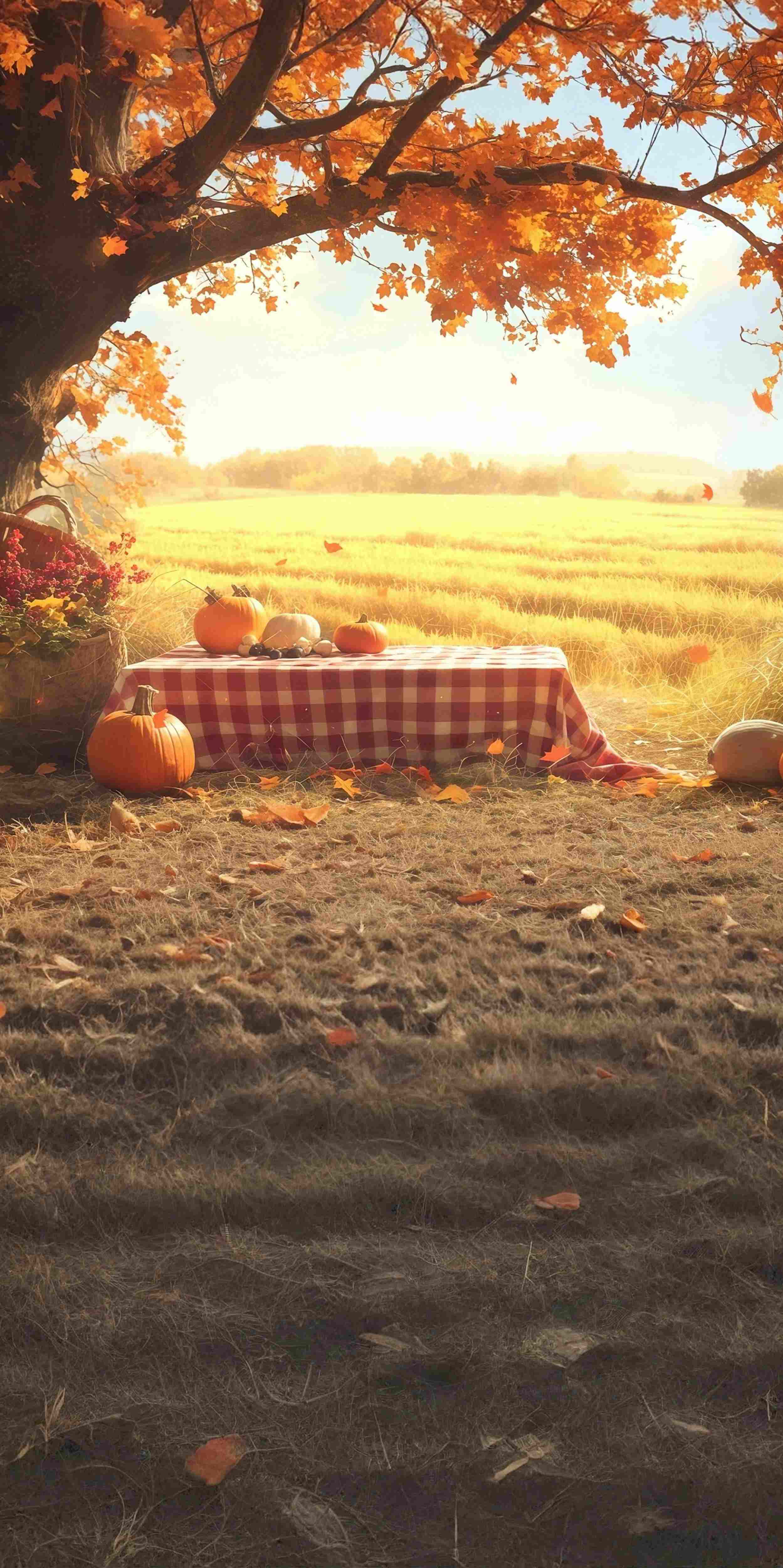 Herbst-Fotohintergrund Erntefeld Picknick-Szene Sweep-Fotohintergrund MRR8-99