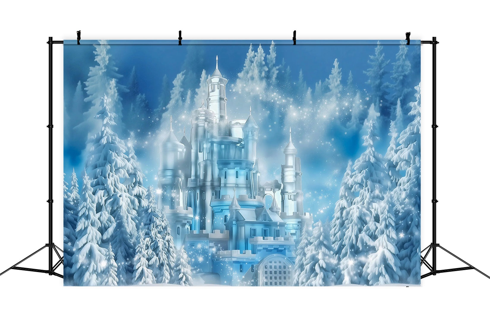 Frozen-Schloss-Fotohintergrund Winter-Eisschloss-Wunderland Kinder-Fotohintergrund MRR9-10