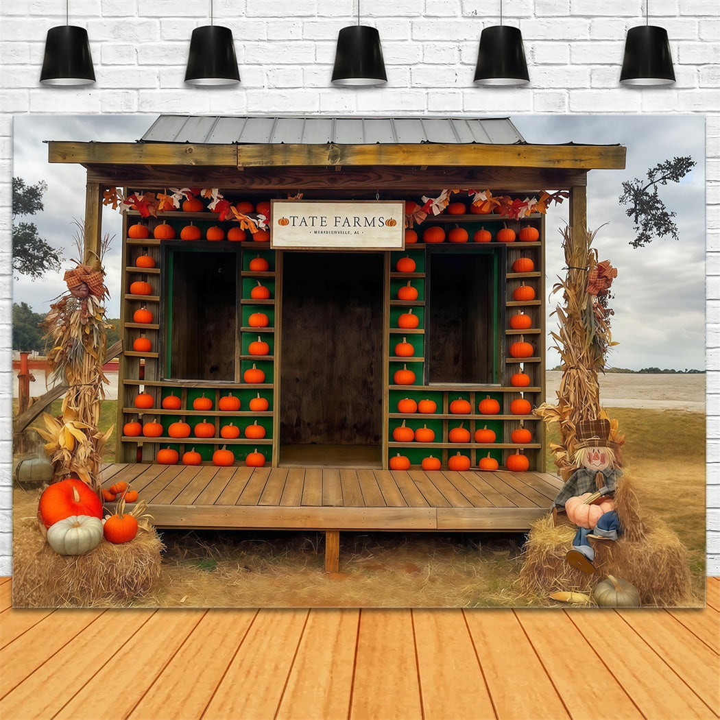 Herbst-Fotohintergrund Kürbis Bauernhaus Rustikale Dekoration Herbst-Fotohintergrund MRR9-100