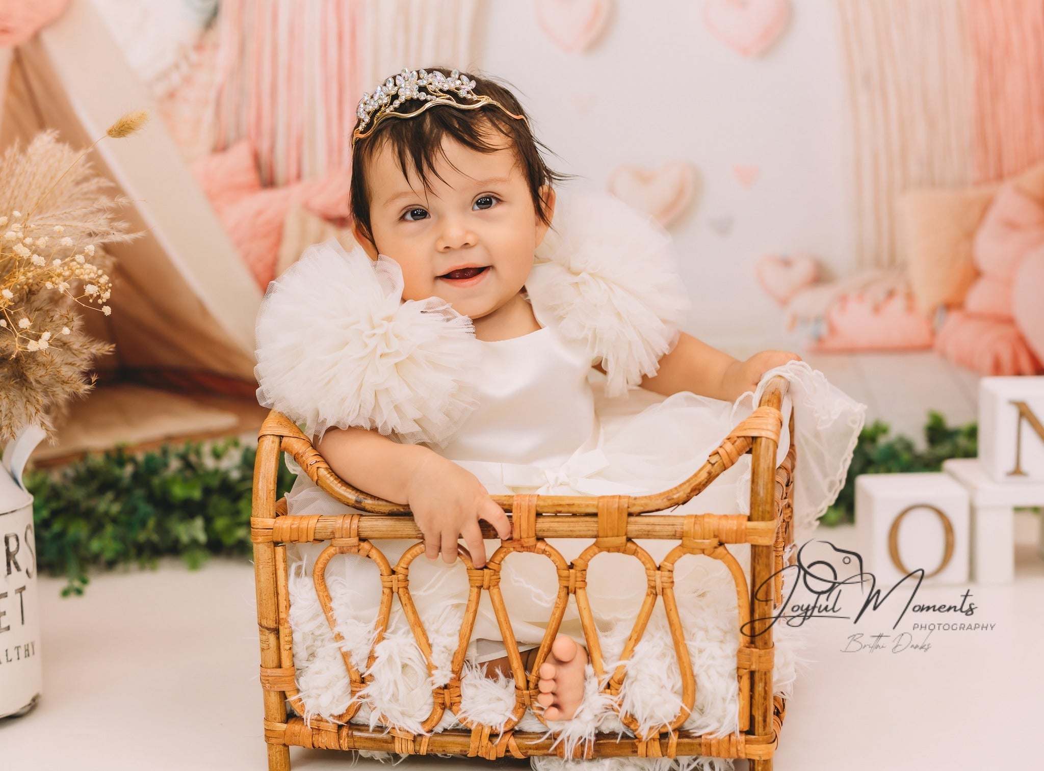 Boho-Regenbogen-Fotohintergrund Rosa Regenbogen-Herz-Dekoration Fotohintergründe für Kinder MRR9-11