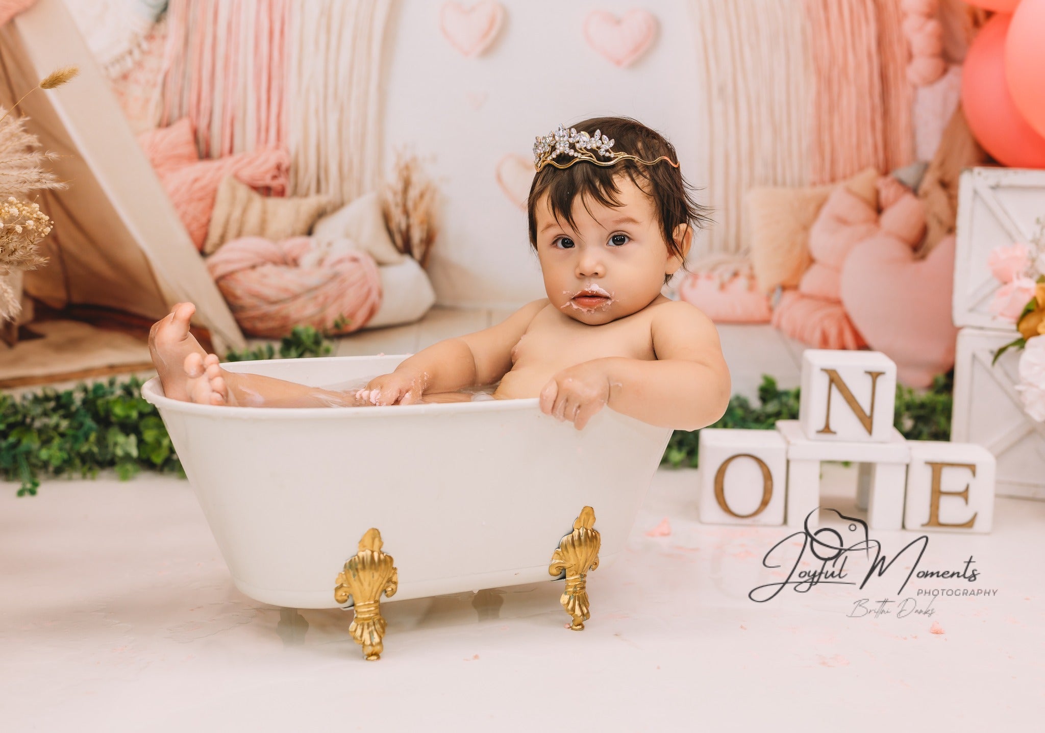 Boho-Regenbogen-Fotohintergrund Rosa Regenbogen-Herz-Dekoration Fotohintergründe für Kinder MRR9-11