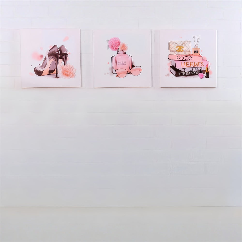 Kinder-Hintergründe Mode-High-Heels Parfüm Bücher Dekor Neugeborenen-Fotohintergrund MRR9-21