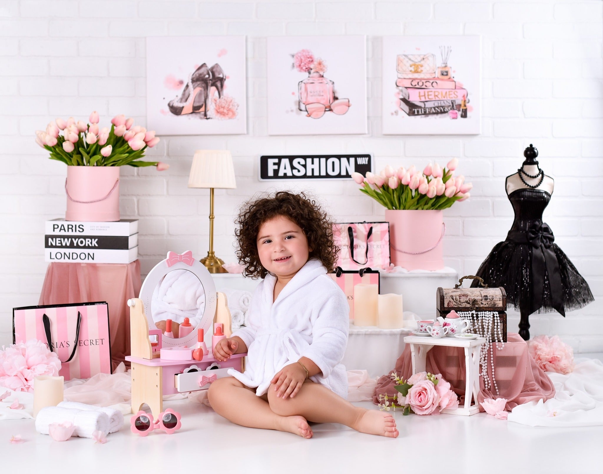 Kinder-Hintergründe Mode-High-Heels Parfüm Bücher Dekor Neugeborenen-Fotohintergrund MRR9-21