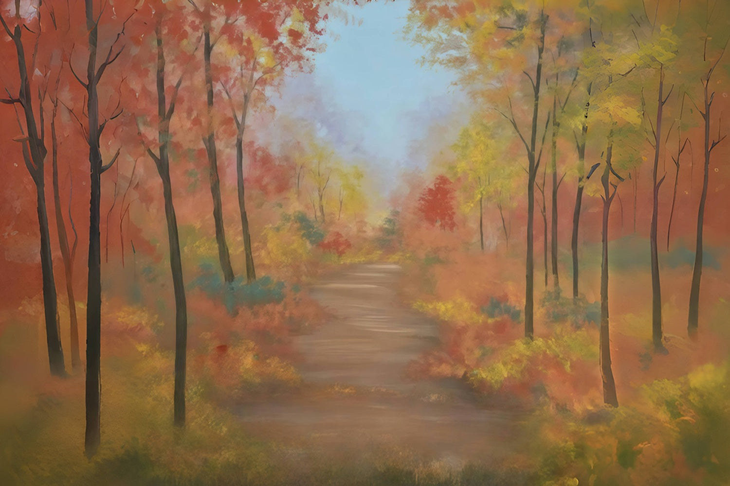 Herbstwald-Fotohintergrund Bunter Herbstwaldweg Herbst-Fotohintergrund MRR9-30