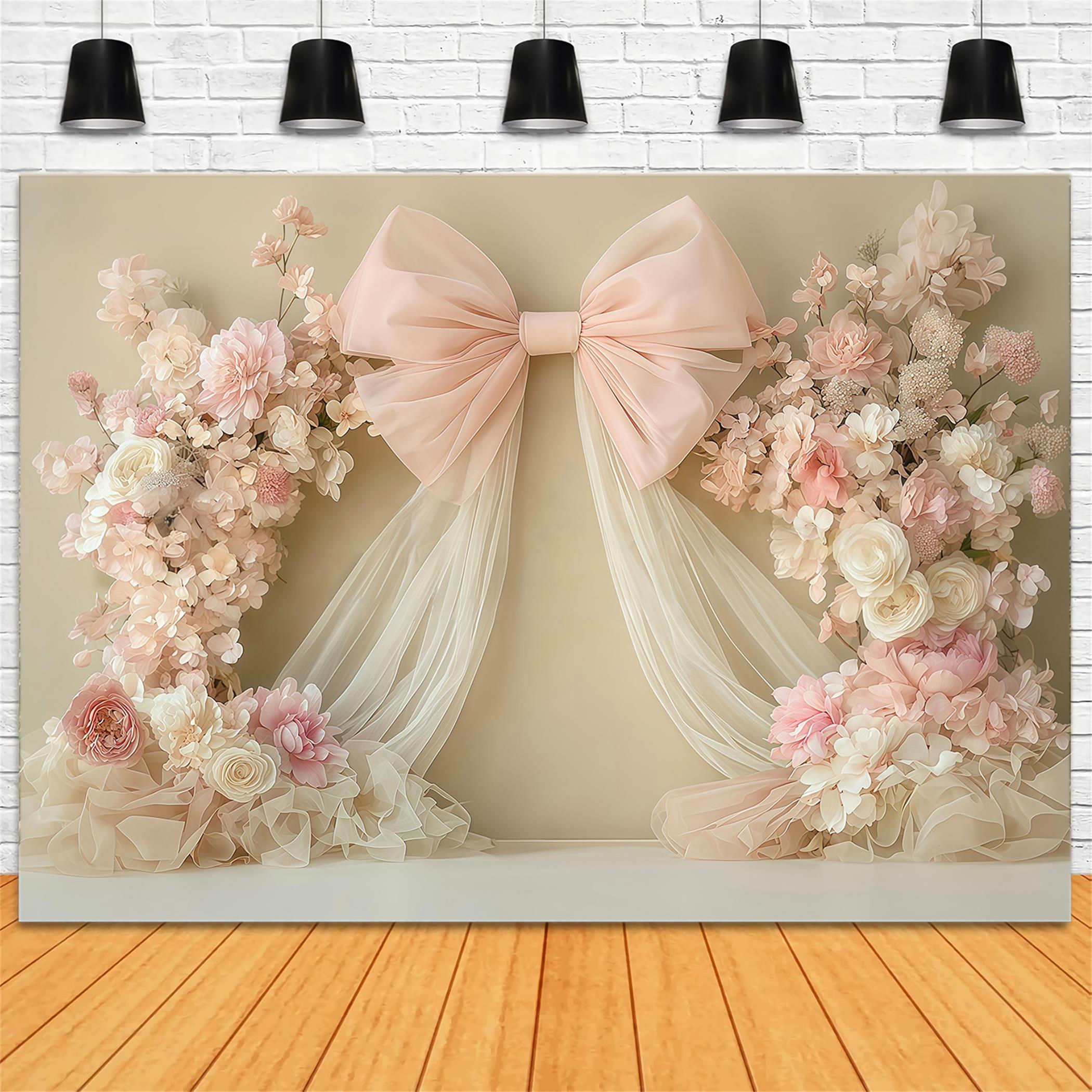 Fotohintergrund für Neugeborenen-Fotoshooting Blush Bow Blumendekoration Fotohintergrund für Kinder MRR9-45