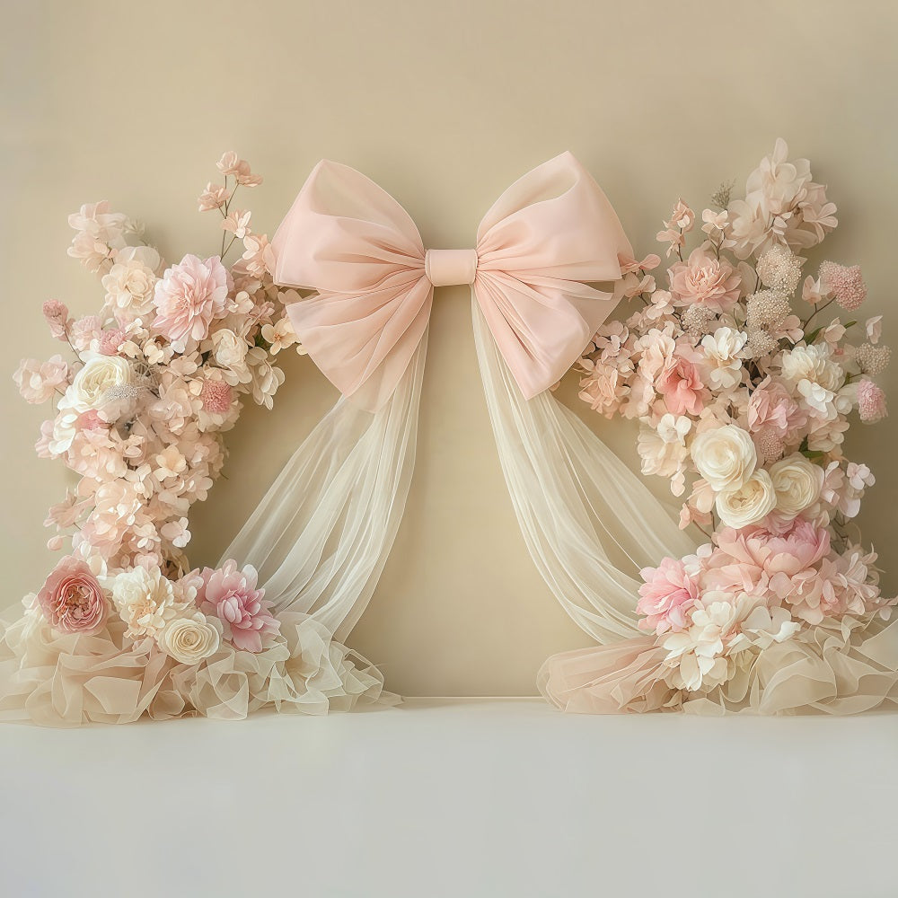 Fotohintergrund für Neugeborenen-Fotoshooting Blush Bow Blumendekoration Fotohintergrund für Kinder MRR9-45