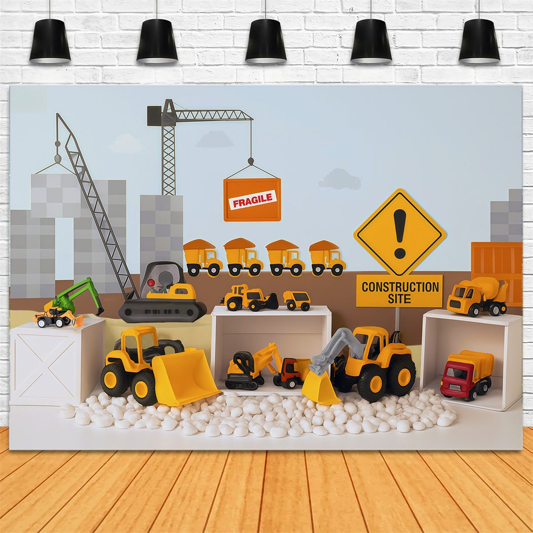 Kinder-Fotohintergrund Baufahrzeuge Spielzeugdisplay Neugeborenen-Fotohintergrund MRR9-9