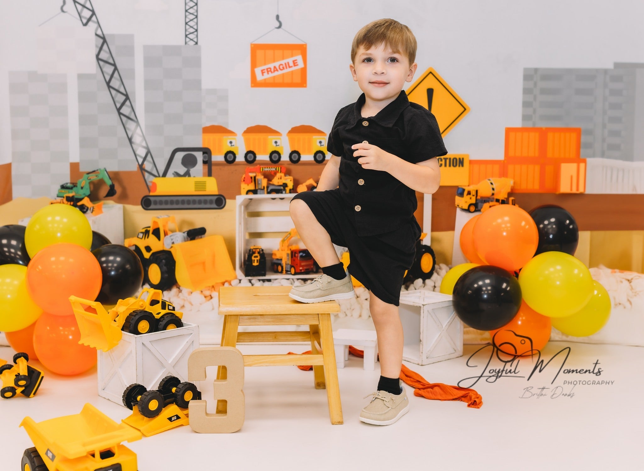 Kinder-Fotohintergrund Baufahrzeuge Spielzeugdisplay Neugeborenen-Fotohintergrund MRR9-9