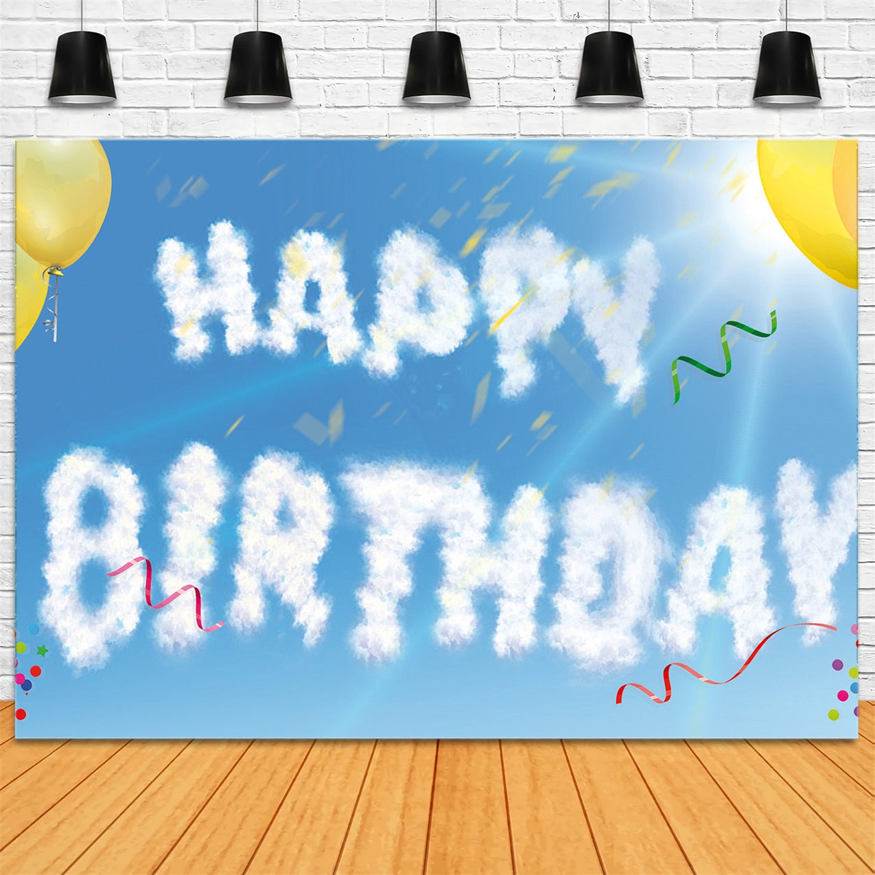 Custom Birthday Backdrops Himmelblau Ballon Backdrop RR1-87