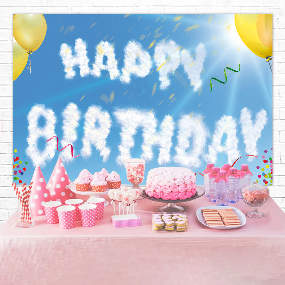 Custom Birthday Backdrops Himmelblau Ballon Backdrop RR1-87