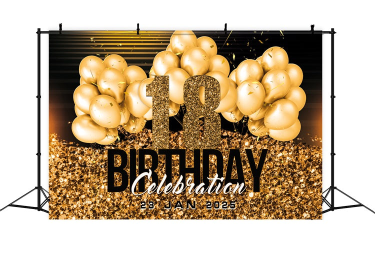 Custom Happy Birthday Backdrop Goldene Ballon Party Backdrop RR1-97