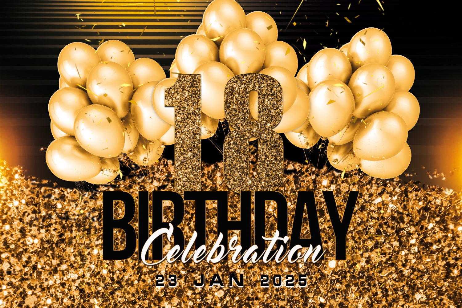 Custom Happy Birthday Backdrop Goldene Ballon Party Backdrop RR1-97