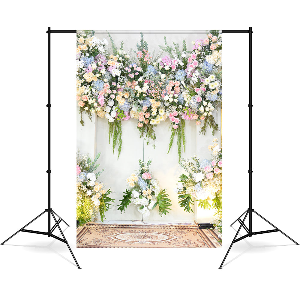 DBackdrop Bunte Blumen Hochzeitsthema Heilige Hintergrund RR4-38